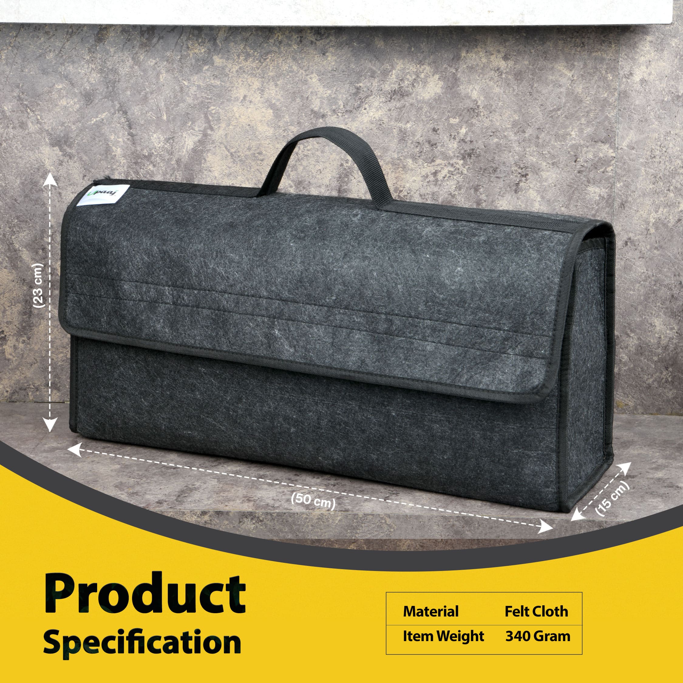 Upaaj car paper holder bag - Dimension Dark Grey