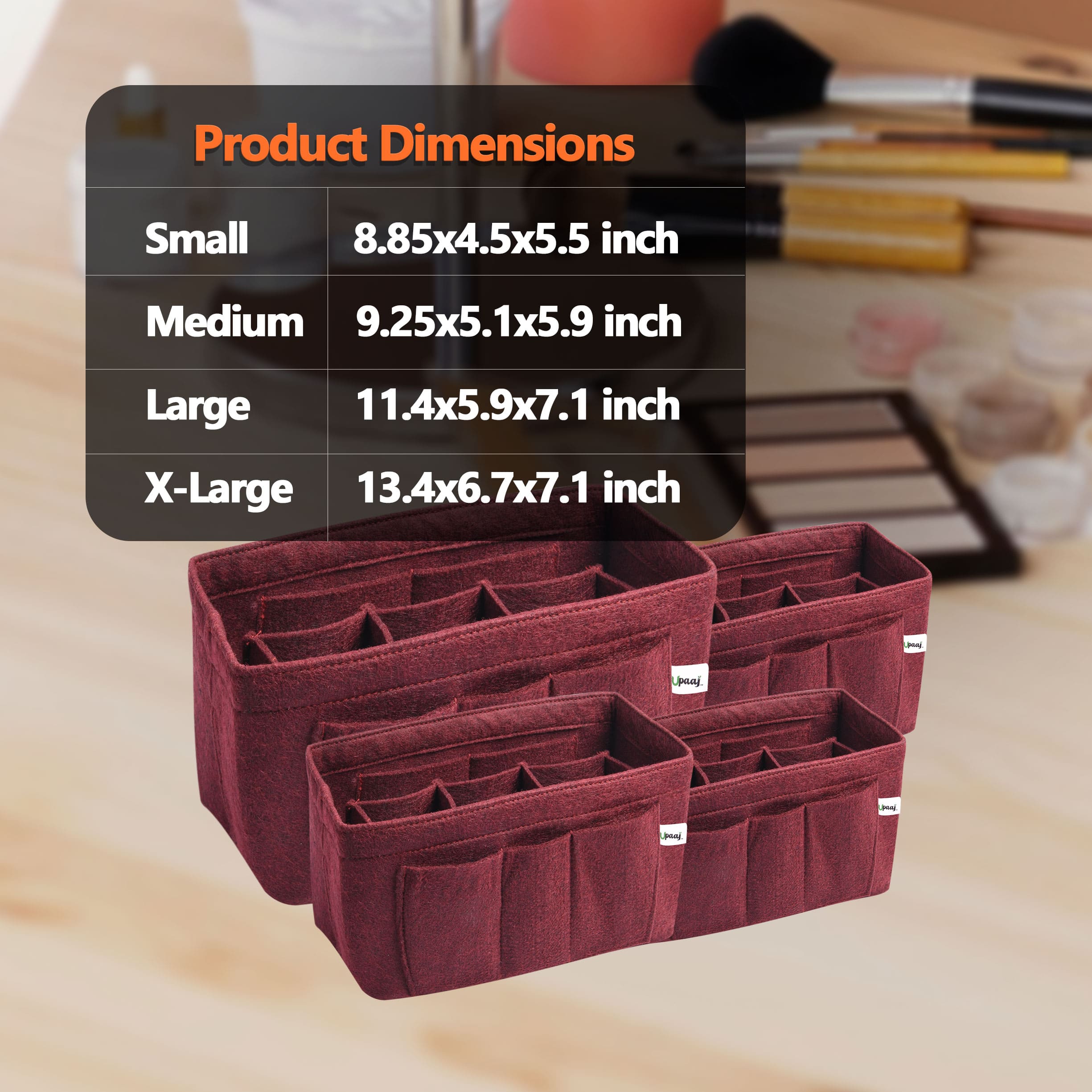 Upaaj tote Organizer without zip for Ladies Handbags With Multiple Compartments