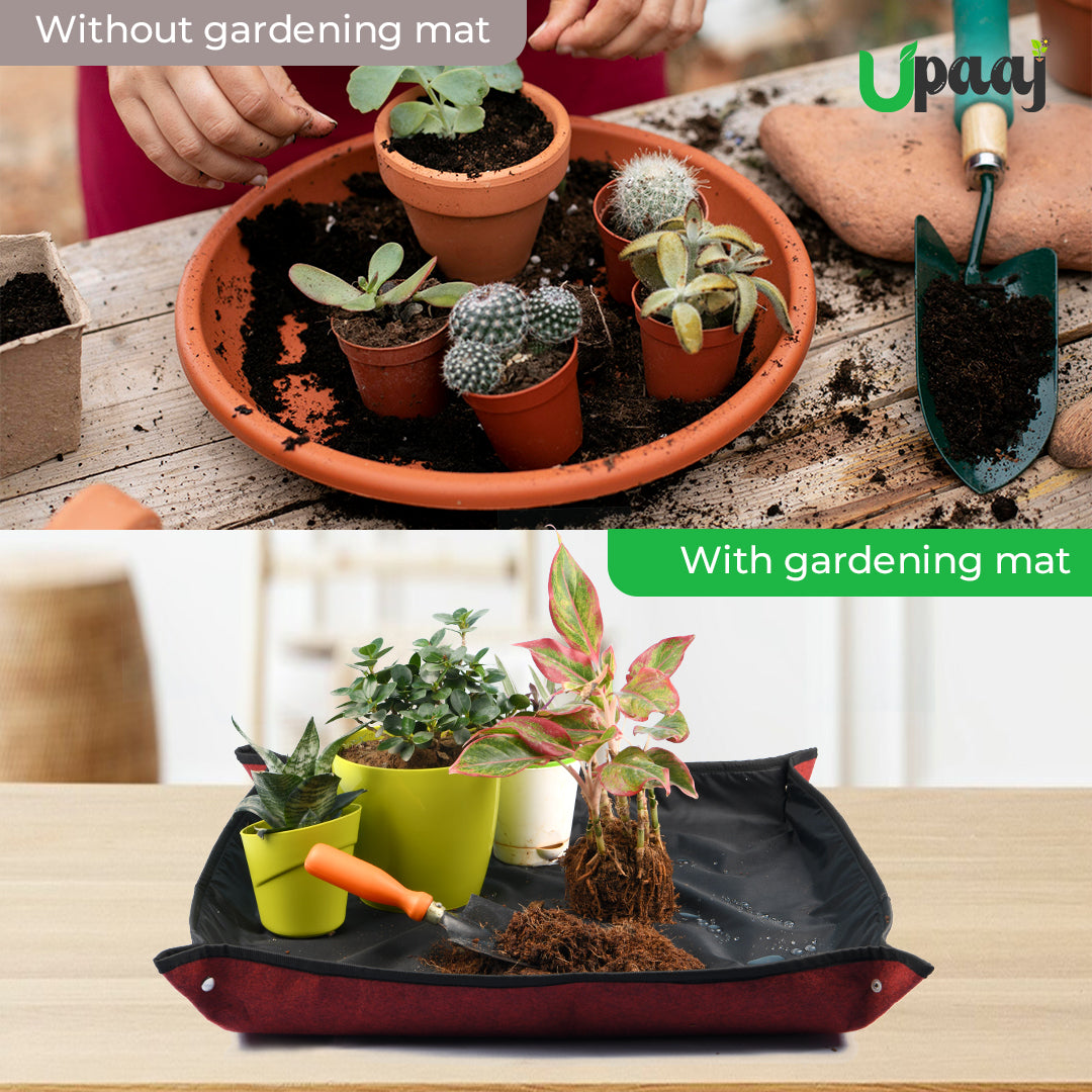 With gardening mat and without gardening mat