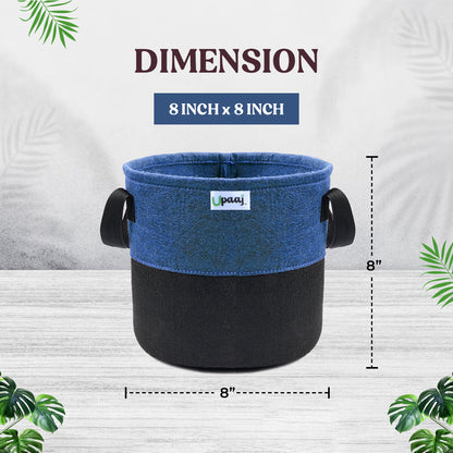 Dimension of 8X8 inch geo fabric grow bag