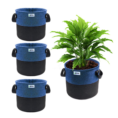 Dual color geo fabric grow bag with plant with handles Pack of 4