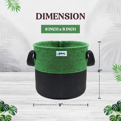 Dimension of 8X8 inch geo fabric grow bag