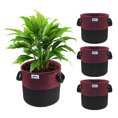 Dual color geo fabric grow bag with plant with handles Pack of 4